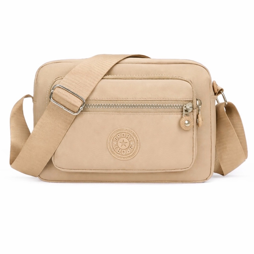 Beige Crossbody Sling Bag for Men - Casual Everyday Carry